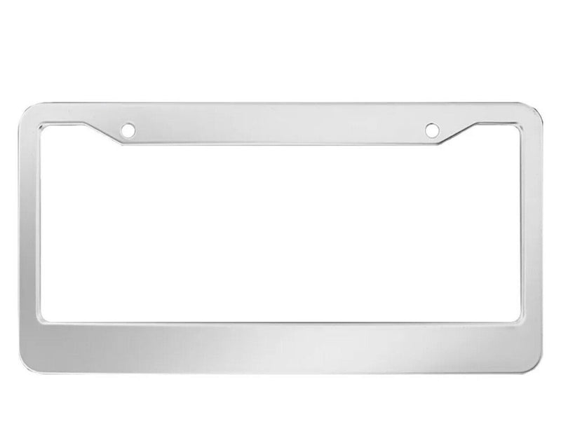 2PCS CHROME STAINLESS STEEL METAL LICENSE Plate Frame COVER SCREW CAPS /CF-2