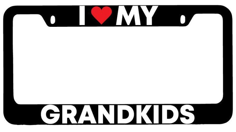 I Heart My Grandkids Black METAL License Plate Frame  Mod-GRAPH9856236-7986