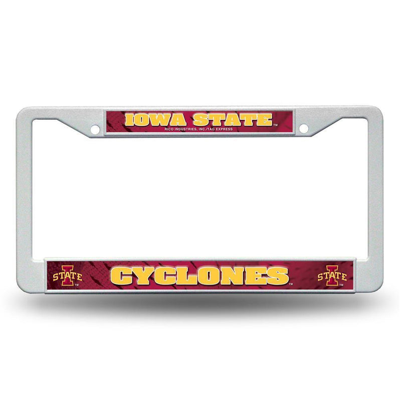 NCAA Iowa State Cyclones White Plastic License Plate Frame