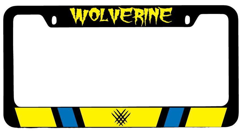Wolverine (COLOR) Black METAL License Plate Frame Auto For Marvel  Mod-GRAPH9856236-7877