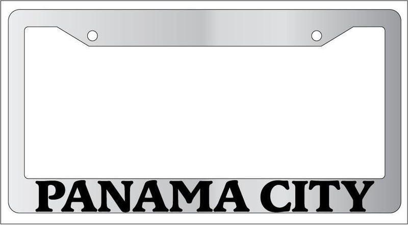 Chrome License Plate Frame New City State Panama City Auto Accessory 1105  Mod-GRAPH9856236-6314