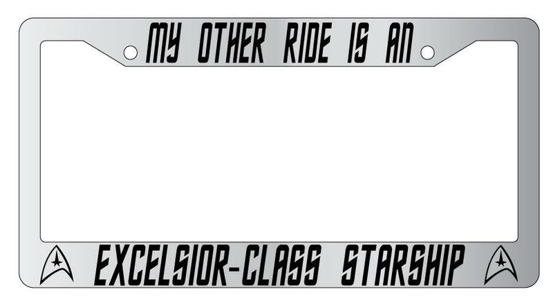 My Other Ride Is An Excelsior-Class Starship Chrome Plastic License Frame ST  Mod-GRAPH9856236-6461