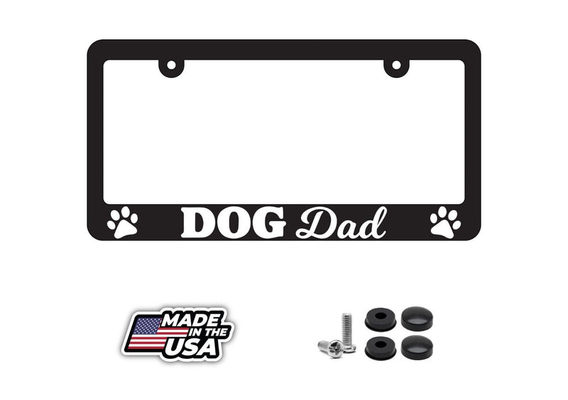 Dog Dad Paw Pet Funny K9 Car Truck License Plate Frame Including Hardware