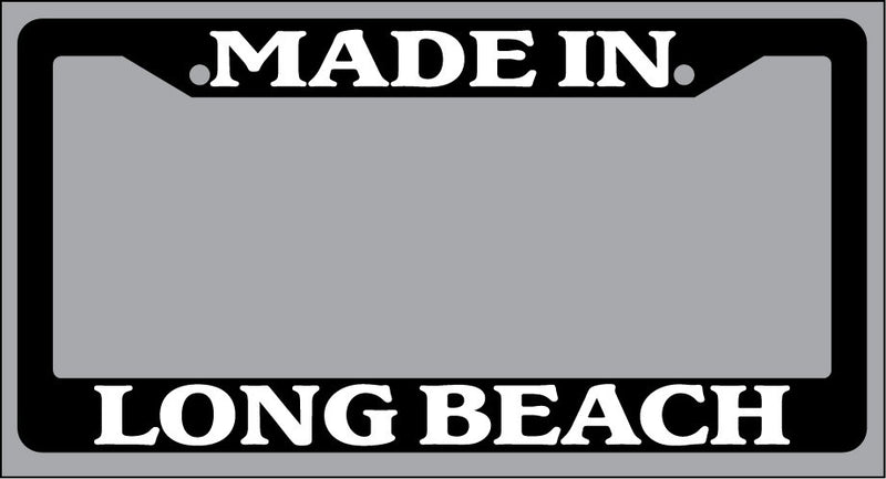 Black License Plate Frame "Made In Long Beach" Auto Accessory 1532  Mod-GRAPH9856236-2660