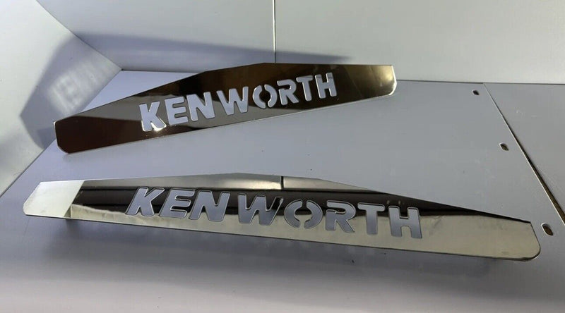 Kenworth Trucks Semi Truck 24" x 4" Stainless Steel Mud Flap Weights-Set