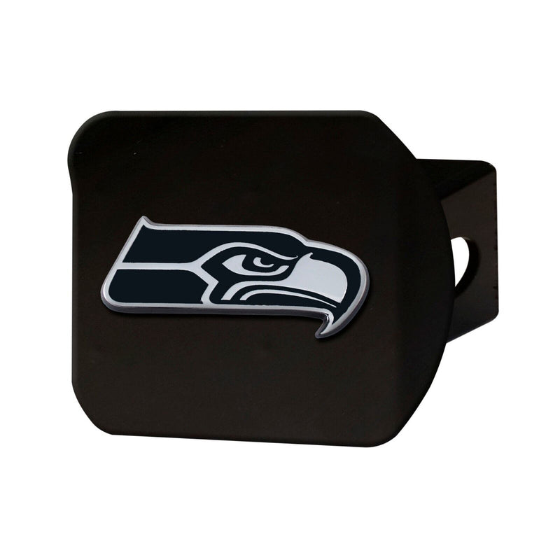 NFL Seattle Seahawks 3D Chrome on Black Metal Hitch Cover