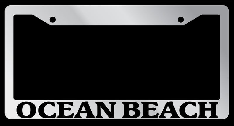Chrome METAL License Plate Frame OCEAN BEACH Auto Accessory 2427  Mod-GRAPH9856236-8257