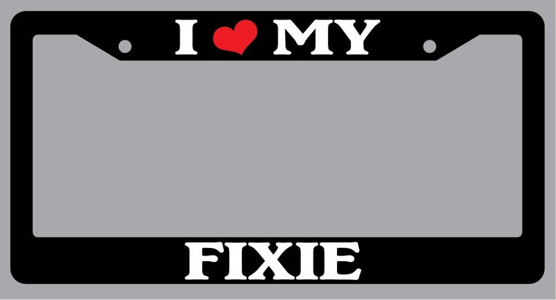Black License Plate Frame "I Heart My Fixie" Auto Accessory 768  Mod-GRAPH9856236-2671