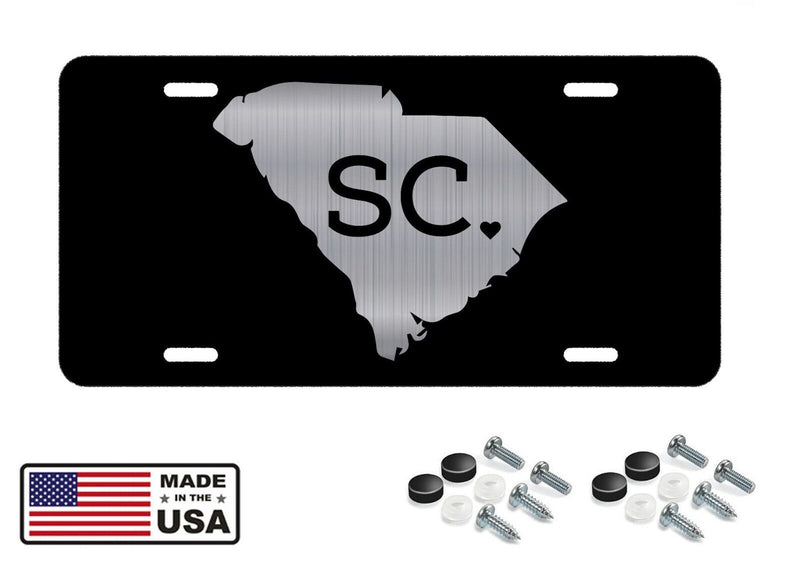 South Carolina Abbreviation Love License Plate Tag Vanity Front Aluminum 6 X 12"