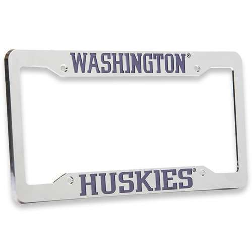 NCAA Washington Huskies Chrome Plastic License Plate Frame