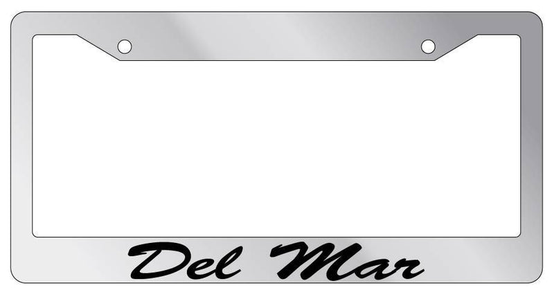 Chrome METAL License Plate Frame Del Mar Cursive Auto Accessory 1211  Mod-GRAPH9856236-8878