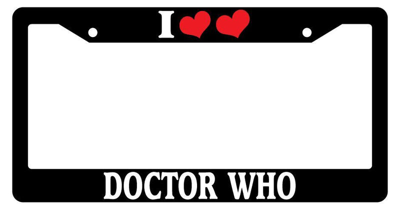 Black License Plate Frame I Heart (2 hearts) Doctor Who Auto Accessory 1022  Mod-GRAPH9856236-1366