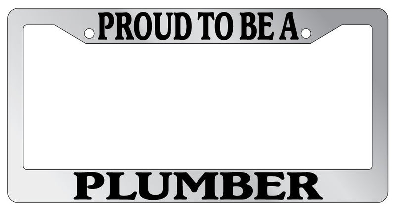Chrome License Plate Frame Proud To Be A Plumber Auto Accessory Novelty  Mod-GRAPH9856236-4858