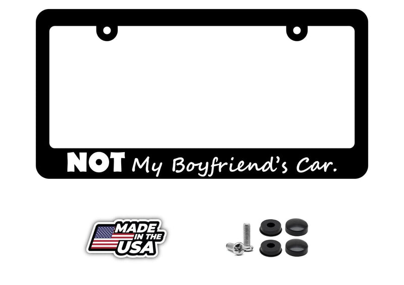 Not my boyfriends car Black License Plate Frame Funny Girly Wakaba JDM girl v2