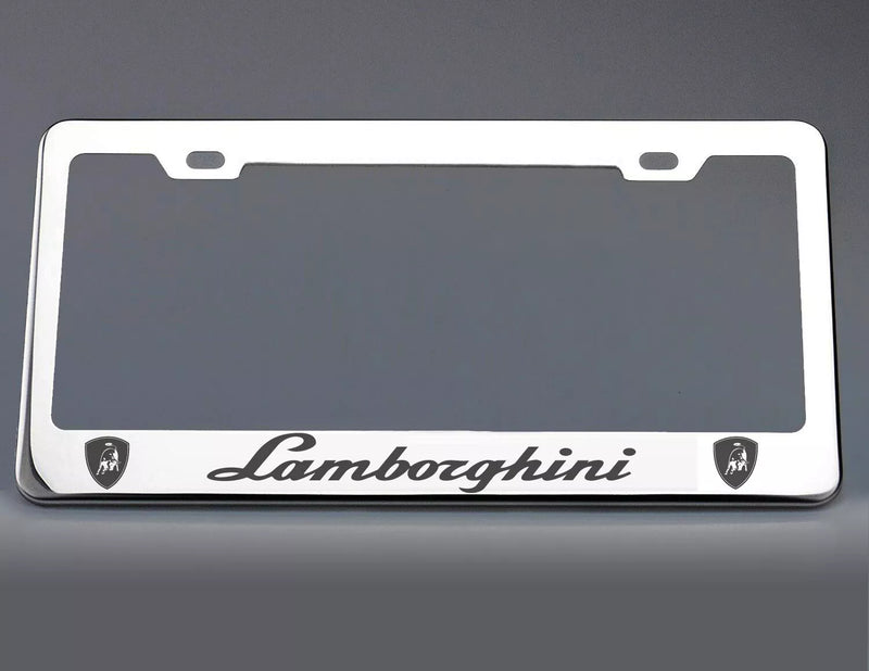 Lamborghini License Plate Frame Stainless Steel with Laser Engraved