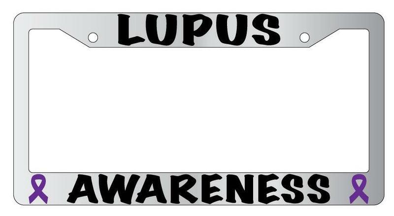Lupus Awareness Chrome METAL License Plate Frame  Mod-GRAPH9856236-7797