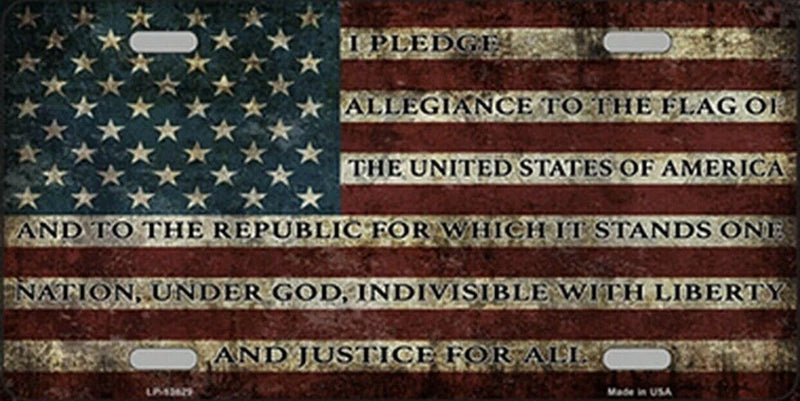 USA Flag American Patriotic Pledge of Allegiance lAluminium License Plate