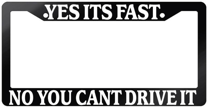 Glossy Black License Plate Frame YES IT&