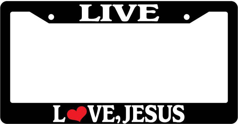 Black License Plate Frame Live Love Jesus Auto Accessory Novelty  Mod-GRAPH9856236-3617
