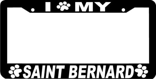 SAINT BERNARD DOG PAW PRINT License Plate Frame