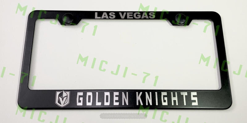 Laser Engraved Etched Golden Knights NHL Stainless Steel License Plate Frame