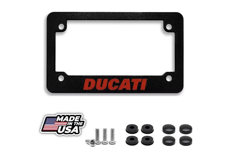 For Ducati Motorcycles Textured Motorcycle License Plate Frame (RED)