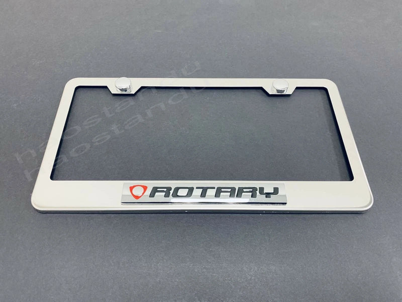 1x ROTARY 3D Emblem STAINLESS STEEL License Plate Frame RUST FREE (For RX-7 RX-8