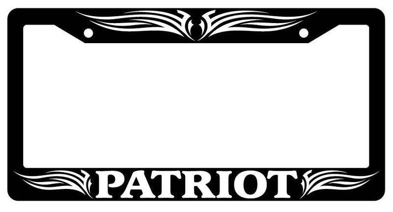 Black License Plate Frame PATRIOT TRIBAL 
