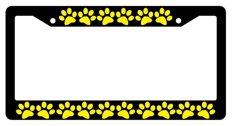Black License Plate Frame YELLOW PUPPY FEET Auto Accessory  Mod-GRAPH9856236-2033