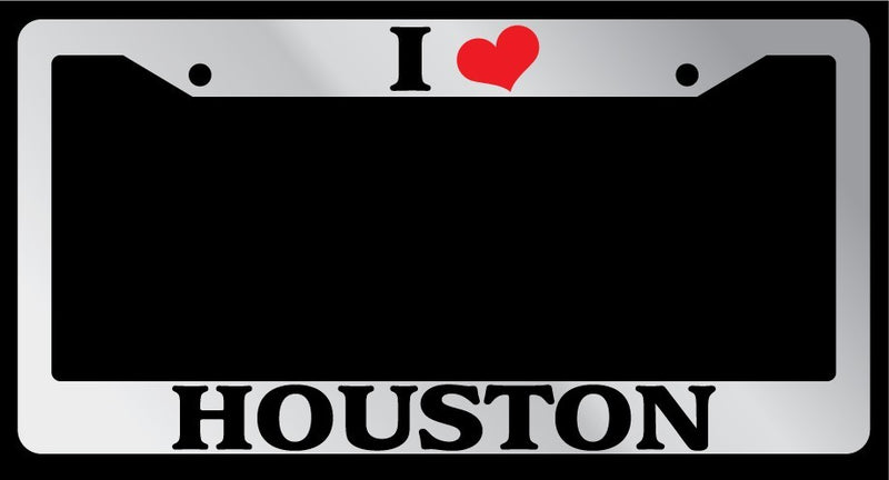 Chrome License Plate Frame I Heart Houston Auto Accessory 1372  Mod-GRAPH9856236-4410