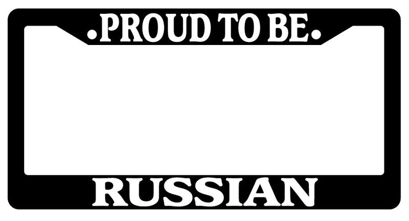 Black License Plate Frame Proud To Be Russian Auto Accessory Novelty  Mod-GRAPH9856236-2552