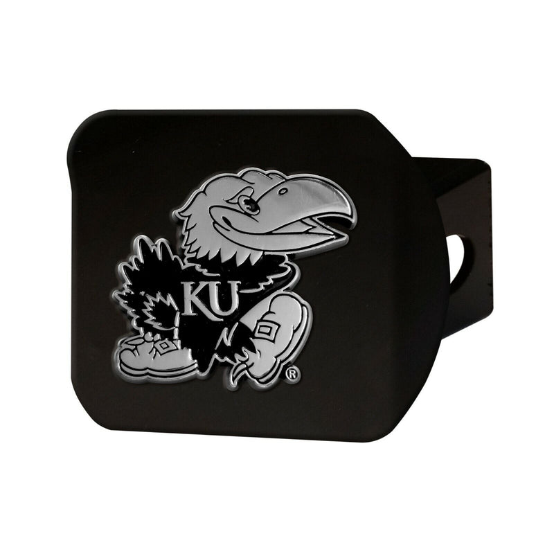 NCAA Kansas Jayhawks 3D Chrome on Black Metal Hitch Cover