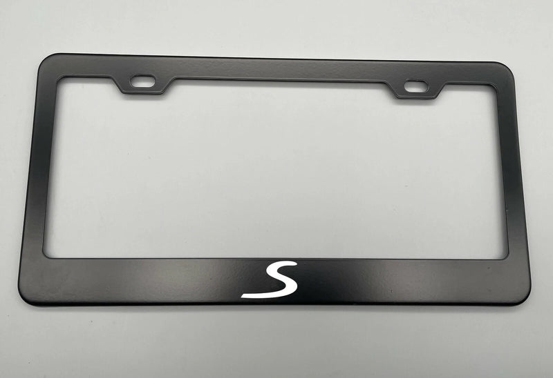 Laser Engraved Black License Plate Frame Stainless Steel fit BMW, Porsche