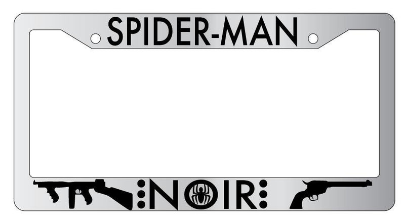 Spider Man Noir Chrome License Plate Frame For Marvel  Mod-GRAPH9856236-5148