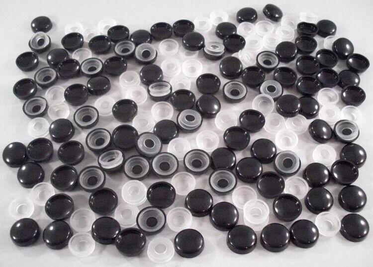 52 Gloss Black License Plate Frame Screw Caps Bolt Covers Bulk vendor Lot! 50