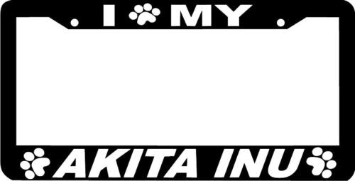 AKITA INU DOG paw print License Plate Frame