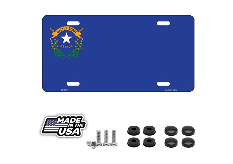 Nevada State Flag License Plate Tag Vanity Novelty Metal ; UV Printed Metal ;