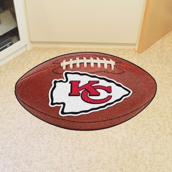 NFL Kansas City Chiefs Football Shape Rookie Mat Area Bath Mat 20"x 30"