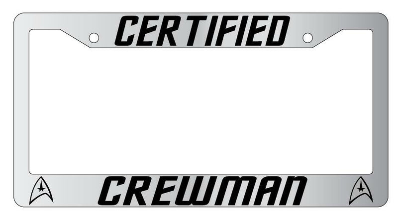 Certified Crewman Chrome Plastic License Plate Frame Star Trek  Mod-GRAPH9856236-5101