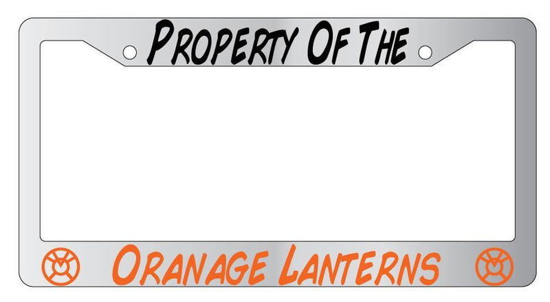 Property Of The Orange Lanterns Chrome License Plate Frame  Mod-GRAPH9856236-4286