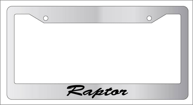 Chrome License Plate Frame CURSIVE RAPTOR Auto Accessory Novelty  Mod-GRAPH9856236-5138