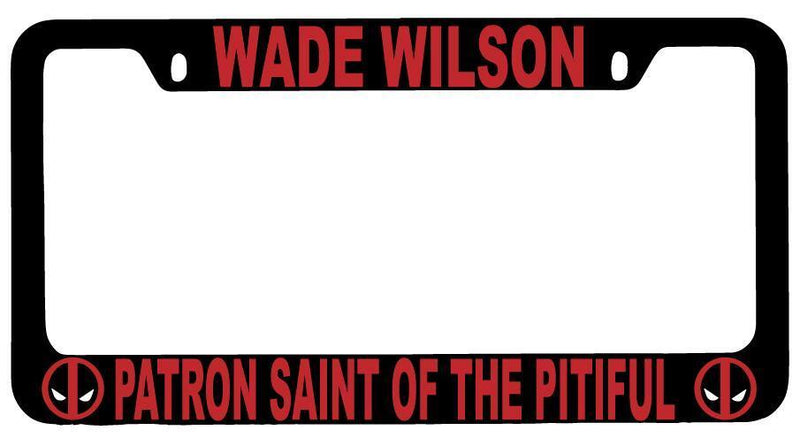 Black METAL Wade Wilson Patron Saint Of The Pitiful License Frame For Deadpool 1658  Mod-GRAPH9856236-9372