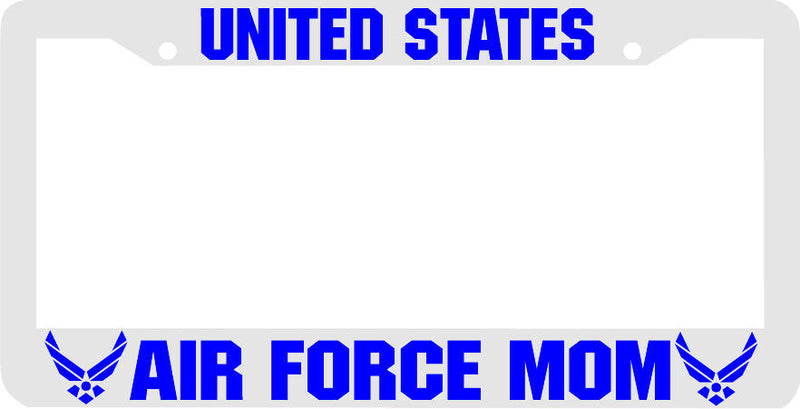 WHITE BLUE UNITED STATES AIR FORCE MOM License Plate Frame