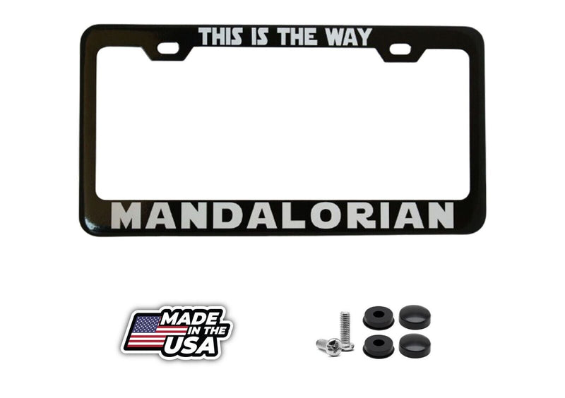 THIS IS THE WAY MANDALORIAN Black License Plate Frame Metal