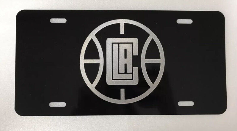 Los Angeles Clippers New Logo Car Tag Diamond Etched on Aluminum License Plate