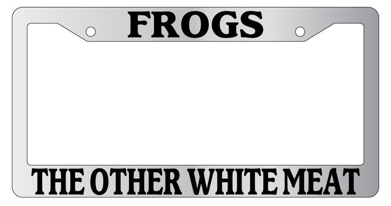 Chrome License Plate Frame Frogs, The Other White Meat Auto Accessory 773  Mod-GRAPH9856236-6304