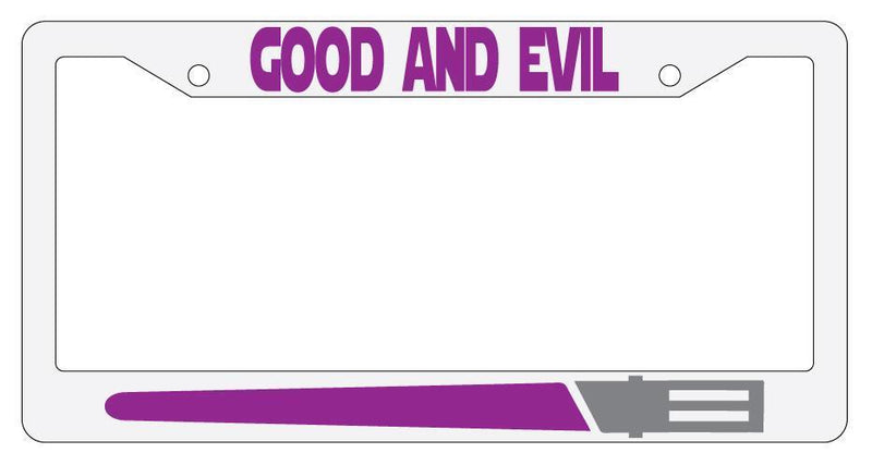 Good And Evil PURPLE Lightsaber White Plastic License Plate Frame Star Wars  Mod-GRAPH9856236-2147