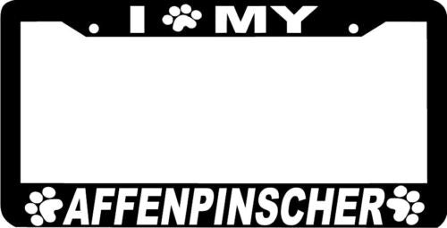 AFFENPINSCHER DOG paw print License Plate Frame