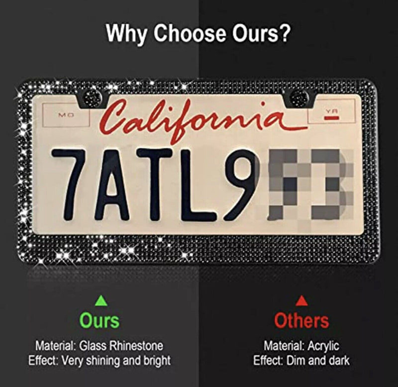 Frame Crystal Glitter Label High-quality Rhinestone License Plate Frames BD