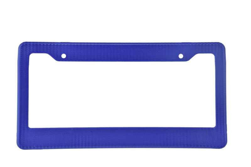 2 x JDM Blue Carbon Fiber Look License Plate Frame Cover Front & Rear US Size